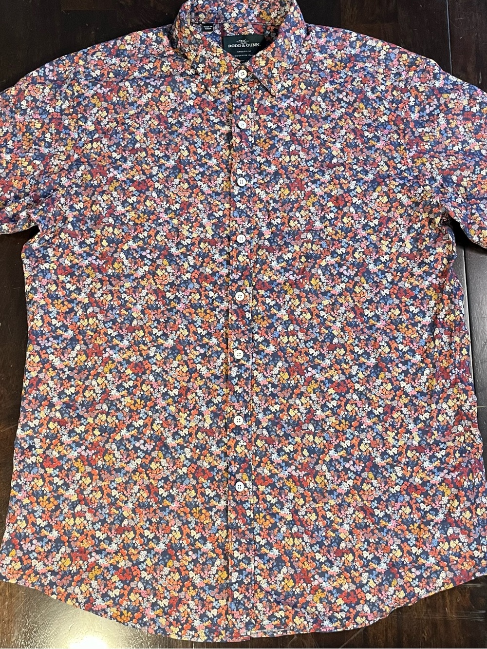 Rodd & Gunn Sports Fit Floral Buttondown Short Sleeve, Sz XL